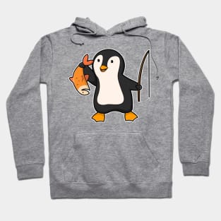 Penguin as Angler with Fish Hoodie